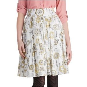 Modcloth Bea & Dot Clock strikes fun print skirt